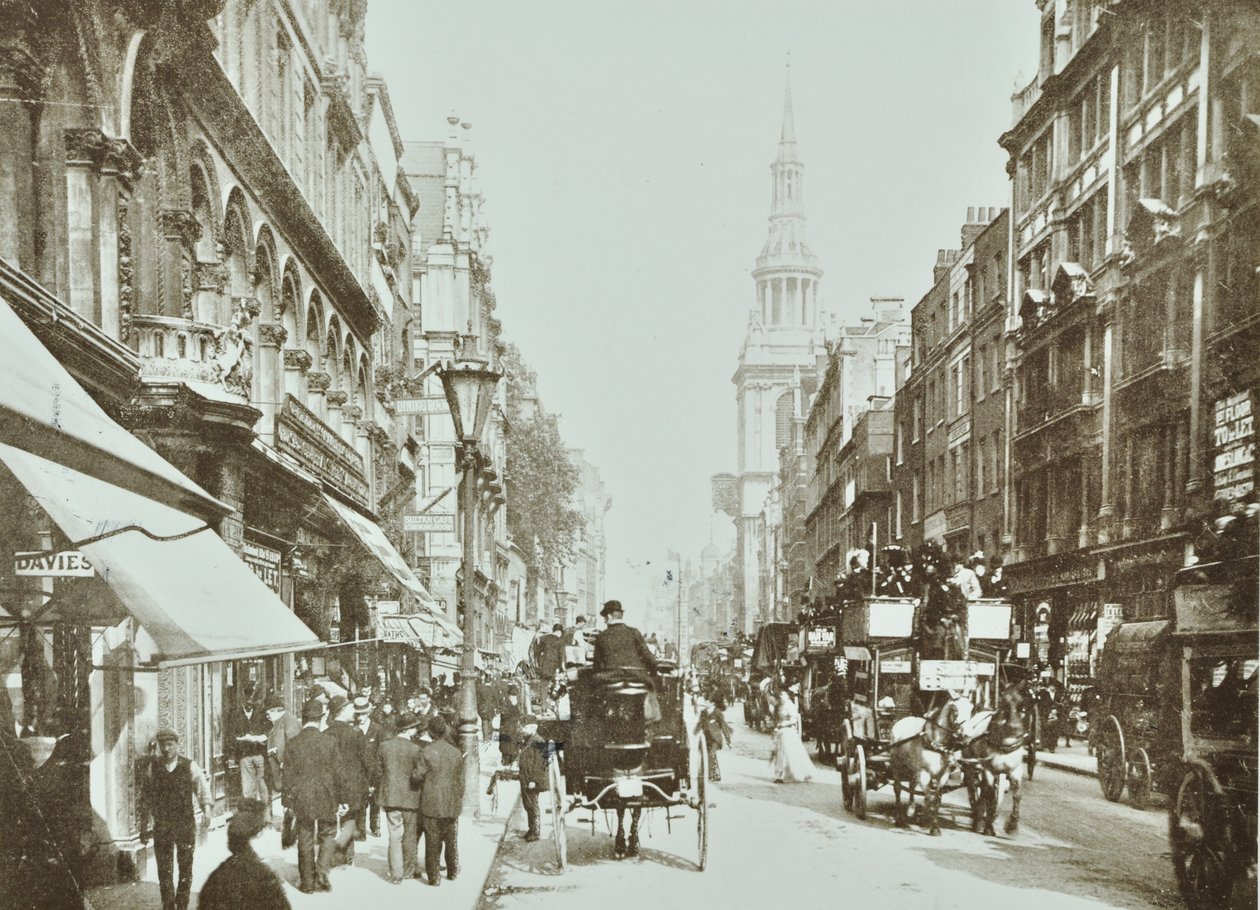 Cheapside, guardando a est, Città di Londra, 1890 da English Photographer