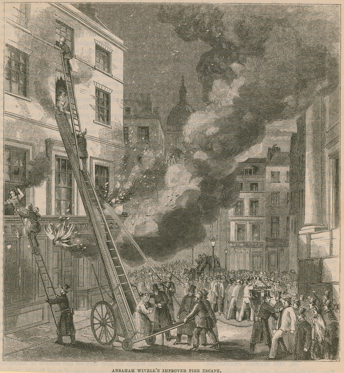 Scala antincendio migliorata di Abraham Wivell da English School