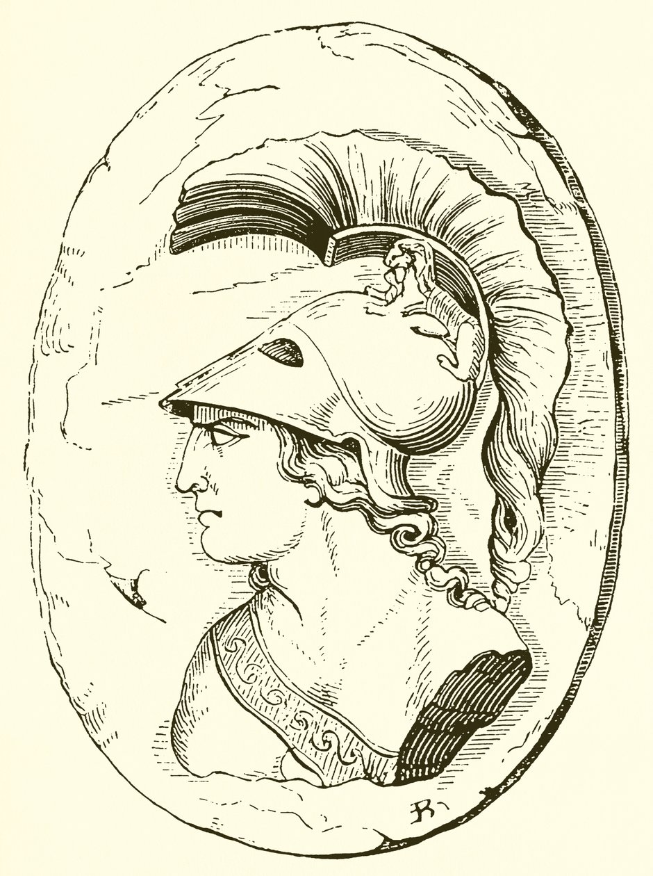 Alcibiade, da una scultura antica (incisione) da English School