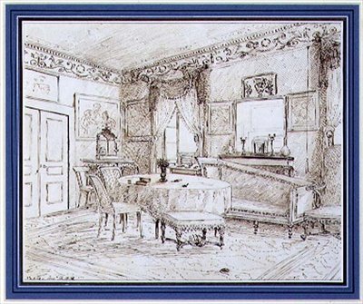 Interno di un salone Regency inglese, Londra da English School