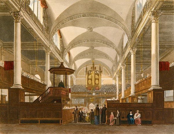 Christ Church, Newgate Street, c.1810 da English School