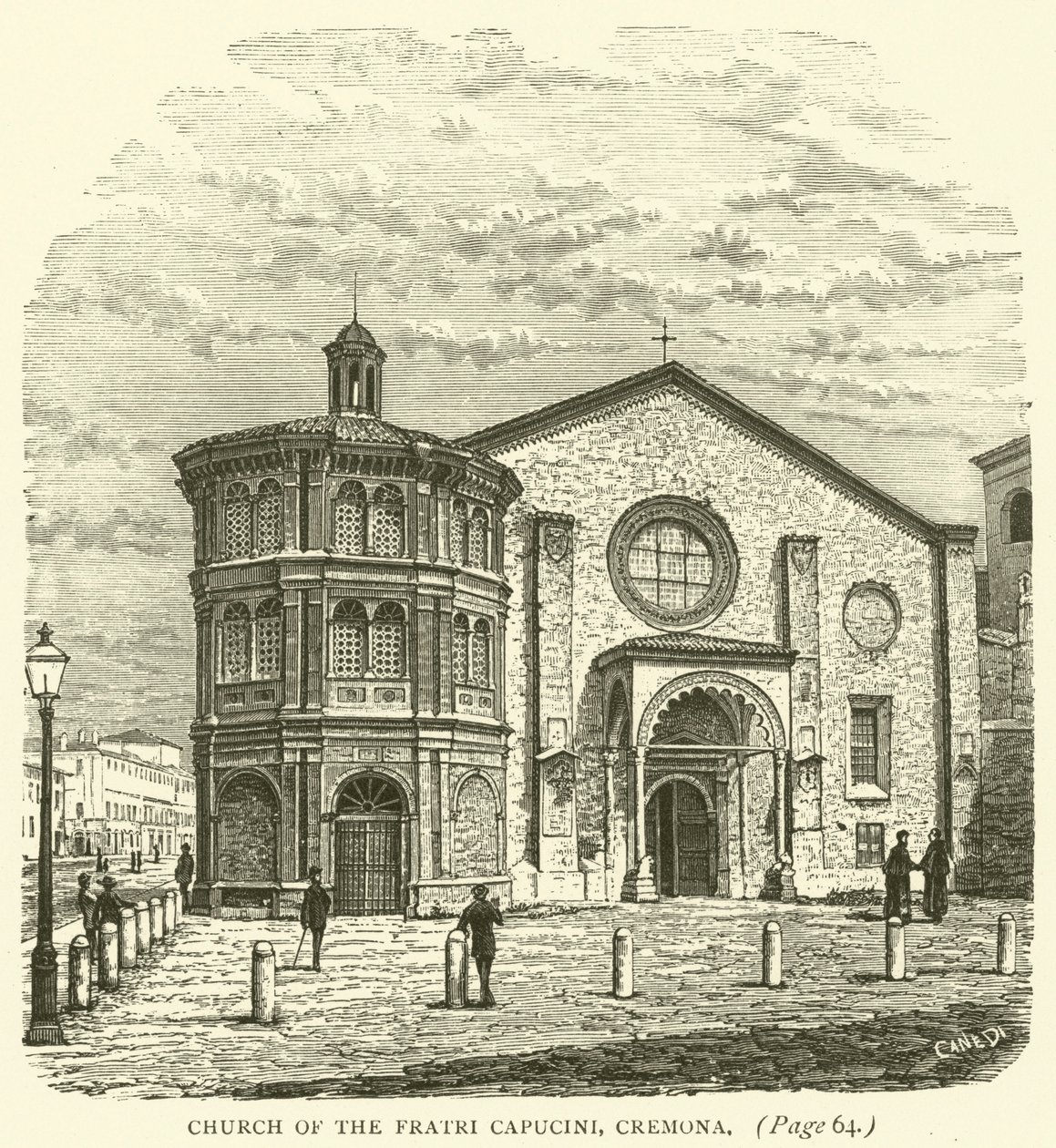 Chiesa dei Fratri Capucini, Cremona (incisione) da English School
