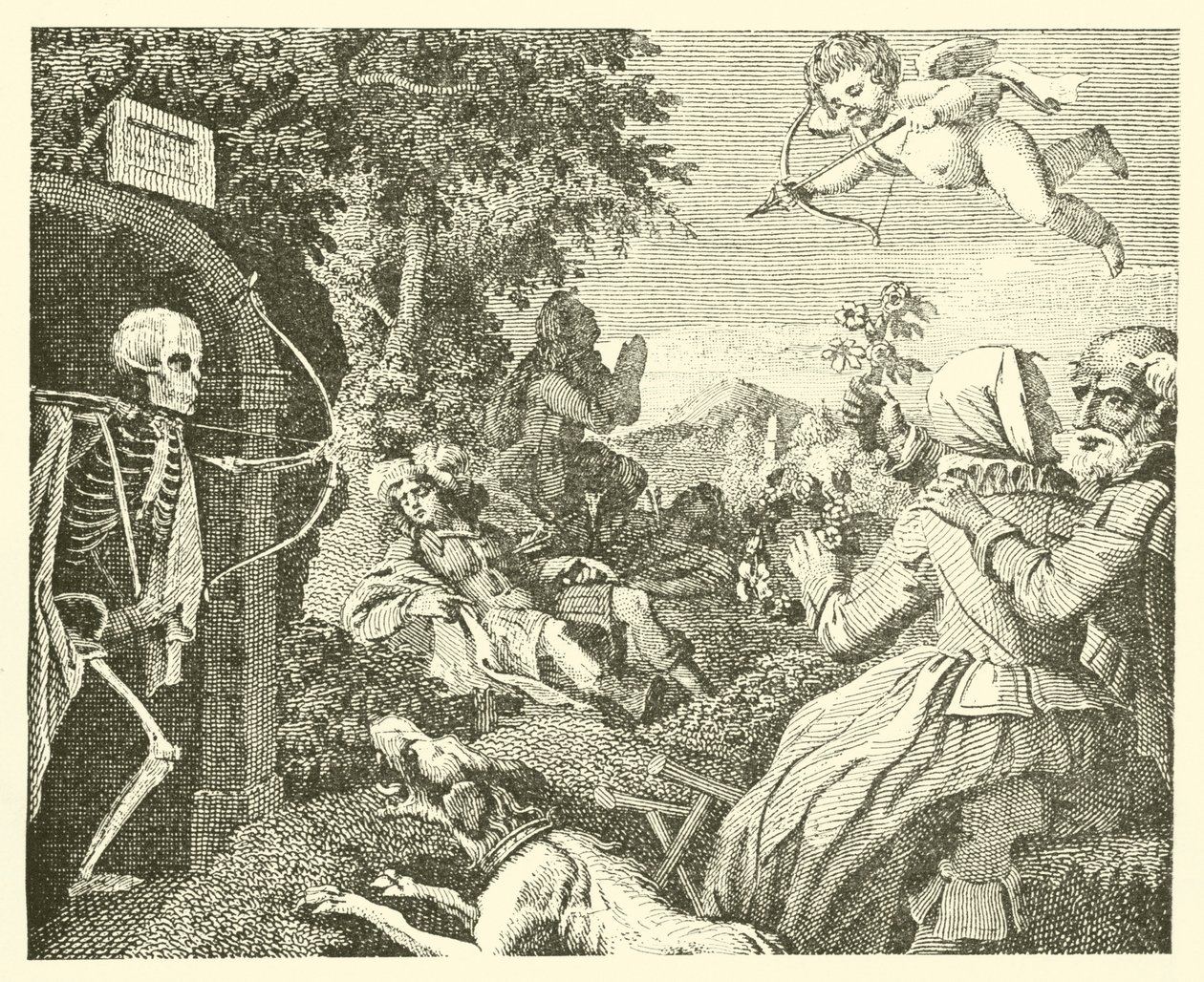 Cupido e la morte (incisione) da English School