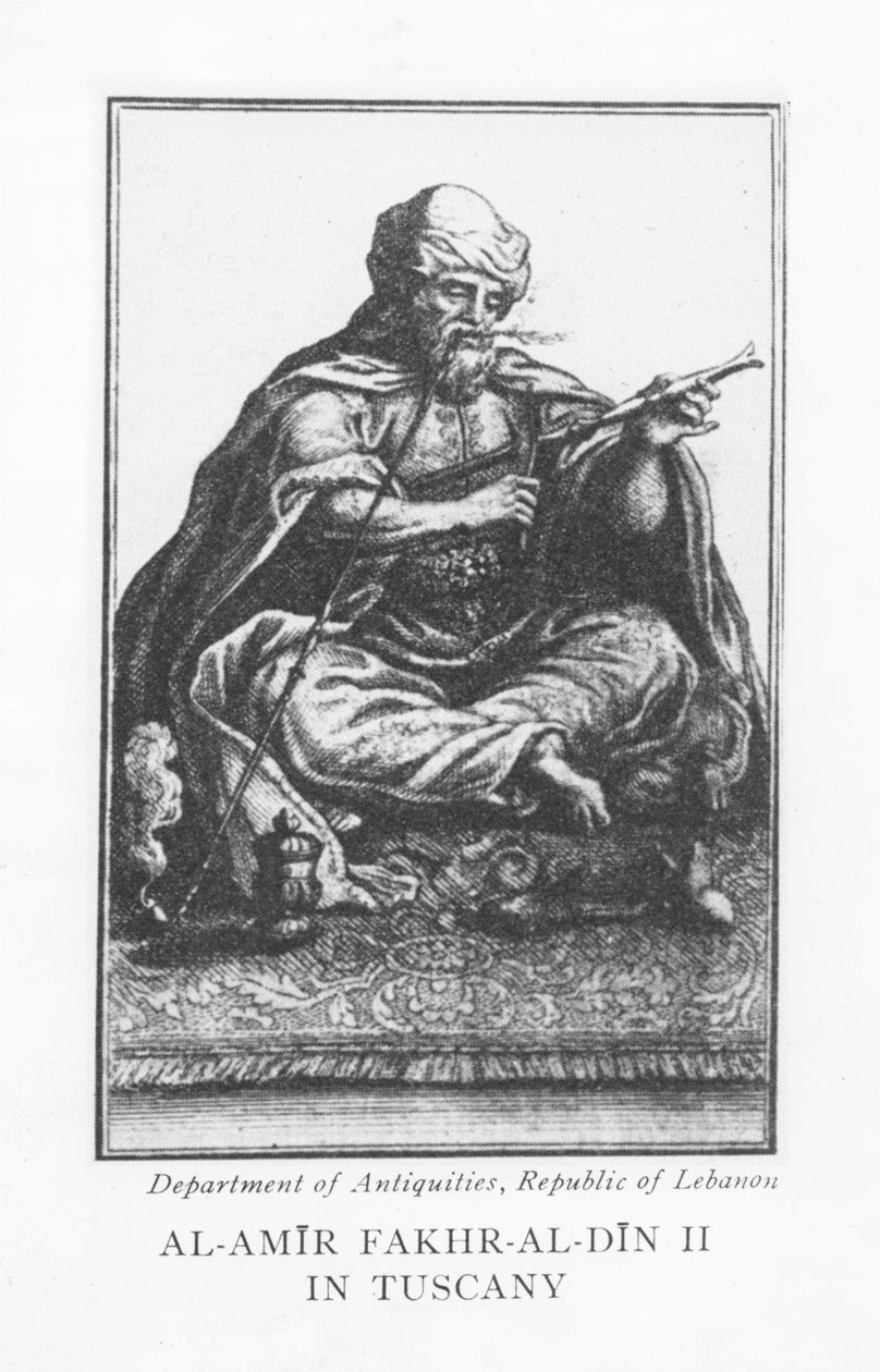 Emiro Fakhr-al-Din II (incisione) da English School
