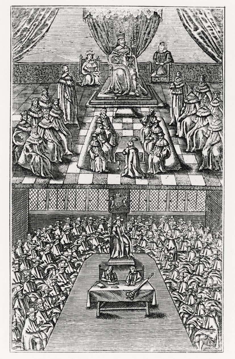 Palazzo del Parlamento nel 1640 da English School
