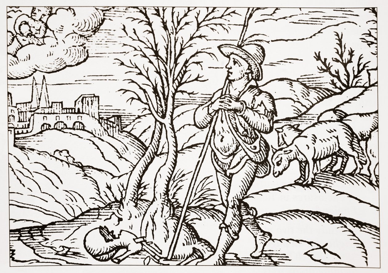 Gennaio, da The Shepherds Calendar di Spenser, 1579 da English School