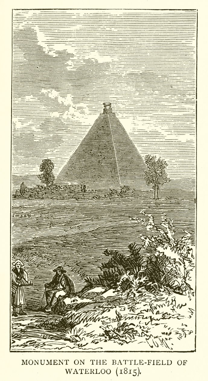 Monumento sul campo di battaglia di Waterloo (1815) da English School