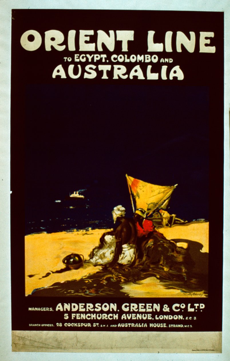 Poster della Orient Line, c.1920 da English School