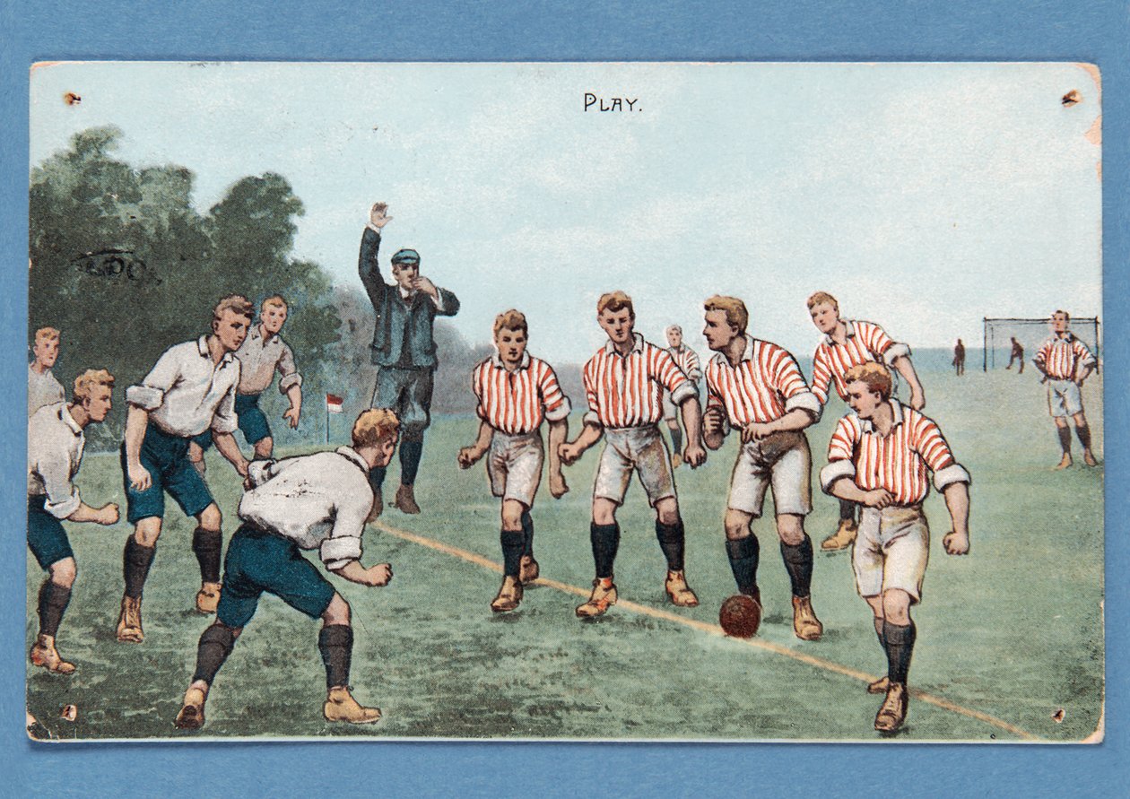 Gioco, cartolina che raffigura una partita di calcio da English School