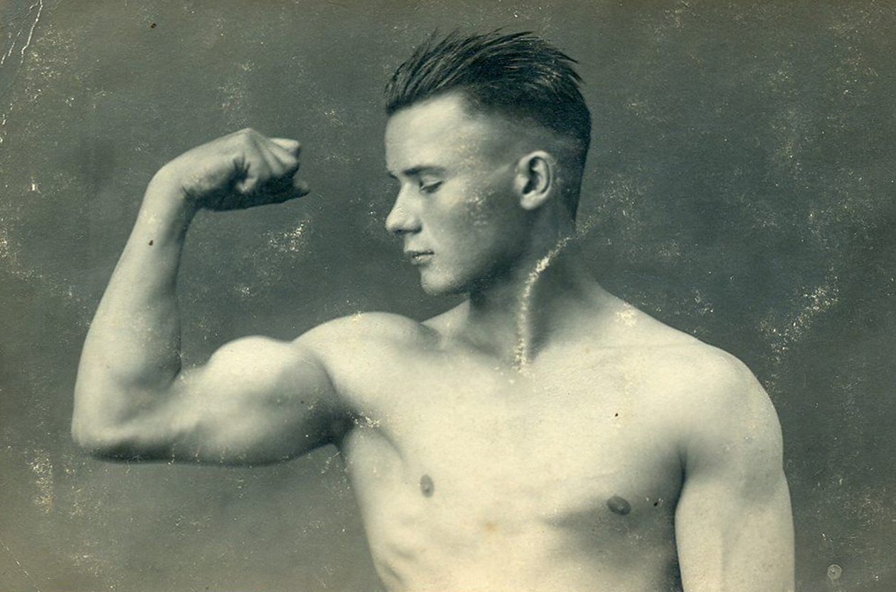 Ritratto di un culturista, c.1898 da English School