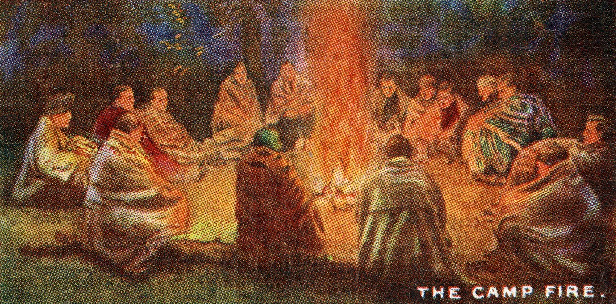 Scout intorno a un Fuoco da Campo, 1929 da English School