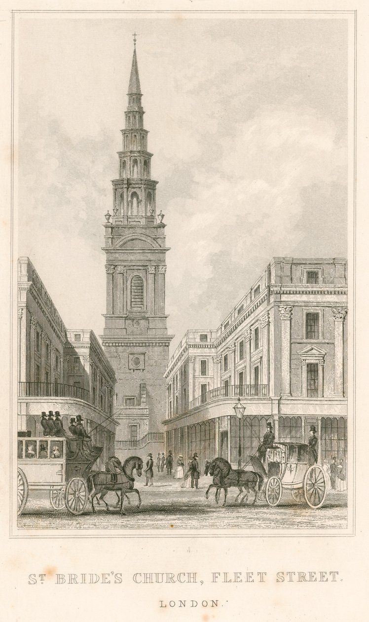 Chiesa di St Brides, Fleet Street, Londra da English School