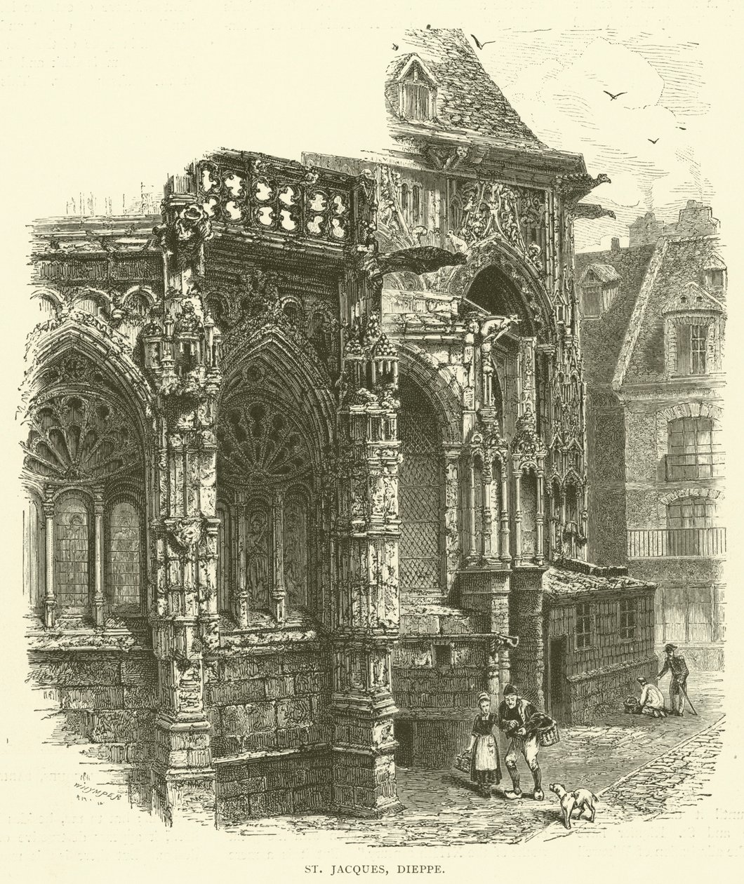 St Jacques, Dieppe (incisione) da English School