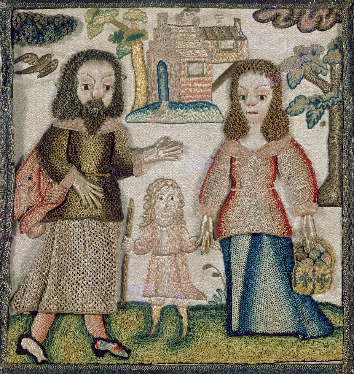 Cofanetto in stumpwork, inglese, c.1660 da English School
