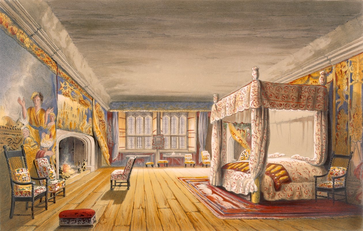 La migliore camera da letto, Cotehele House, c.1830-40 da English School