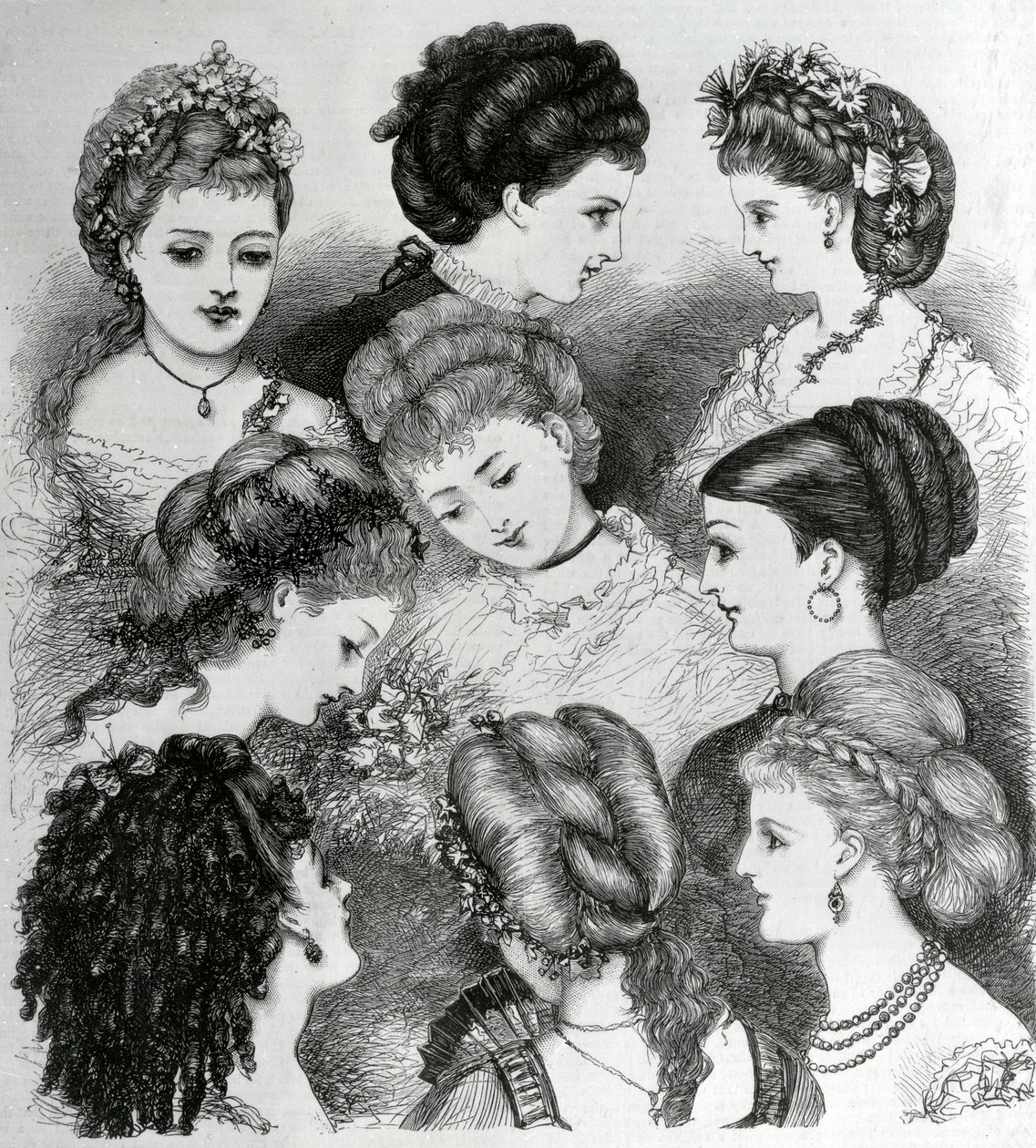 Le mode attuali dei capelli, 1870 da English School