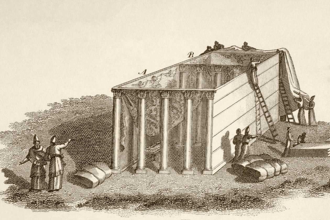 Il Tabernacolo nel Deserto scoperto (litografia) da English School