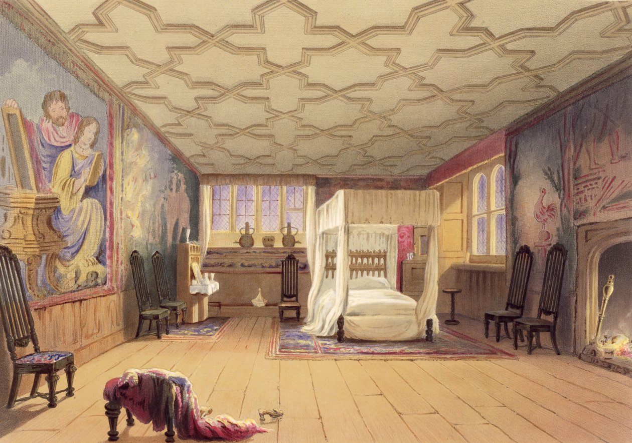 La stanza bianca, Cotehele House, c.1830-40 da English School