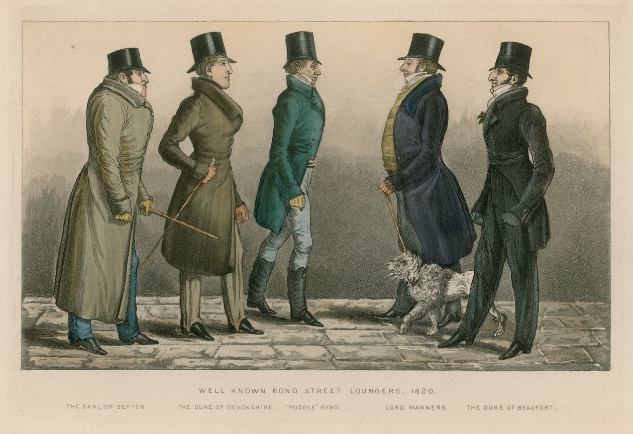 Famosi frequentatori di Bond Street, 1820 da English School