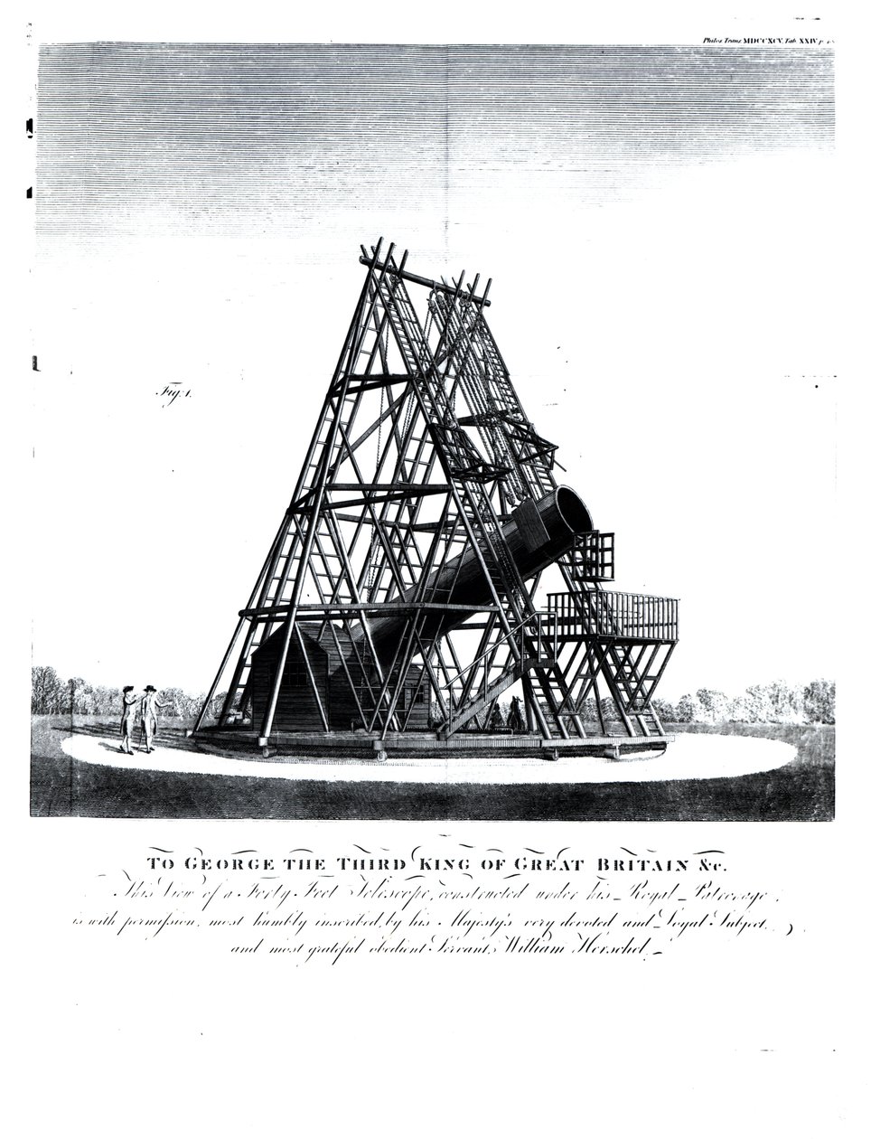 Il telescopio di quaranta piedi di William Herschel da English School