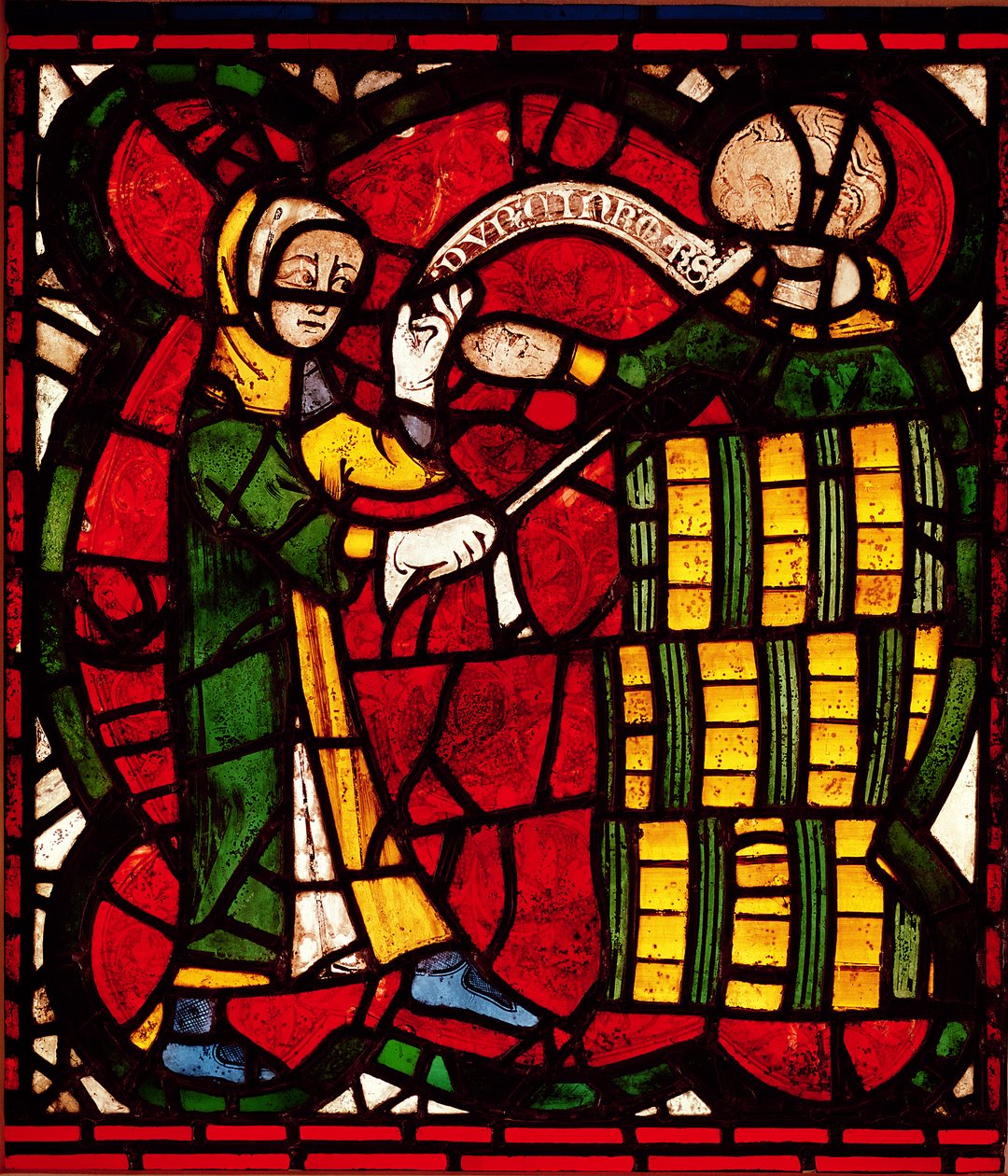 Vetrata raffigurante un venditore di barili, c.1300 da English School
