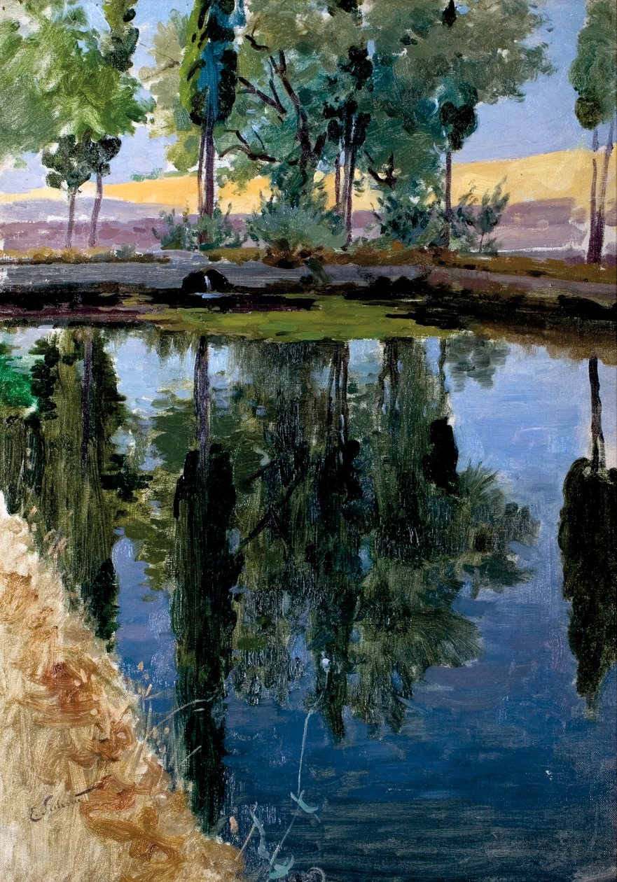 Riflessioni dei pioppi sul fiume da Enrique Simonet
