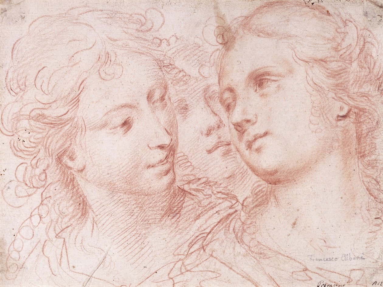 Tre studi di teste femminili da Ercole Procaccini