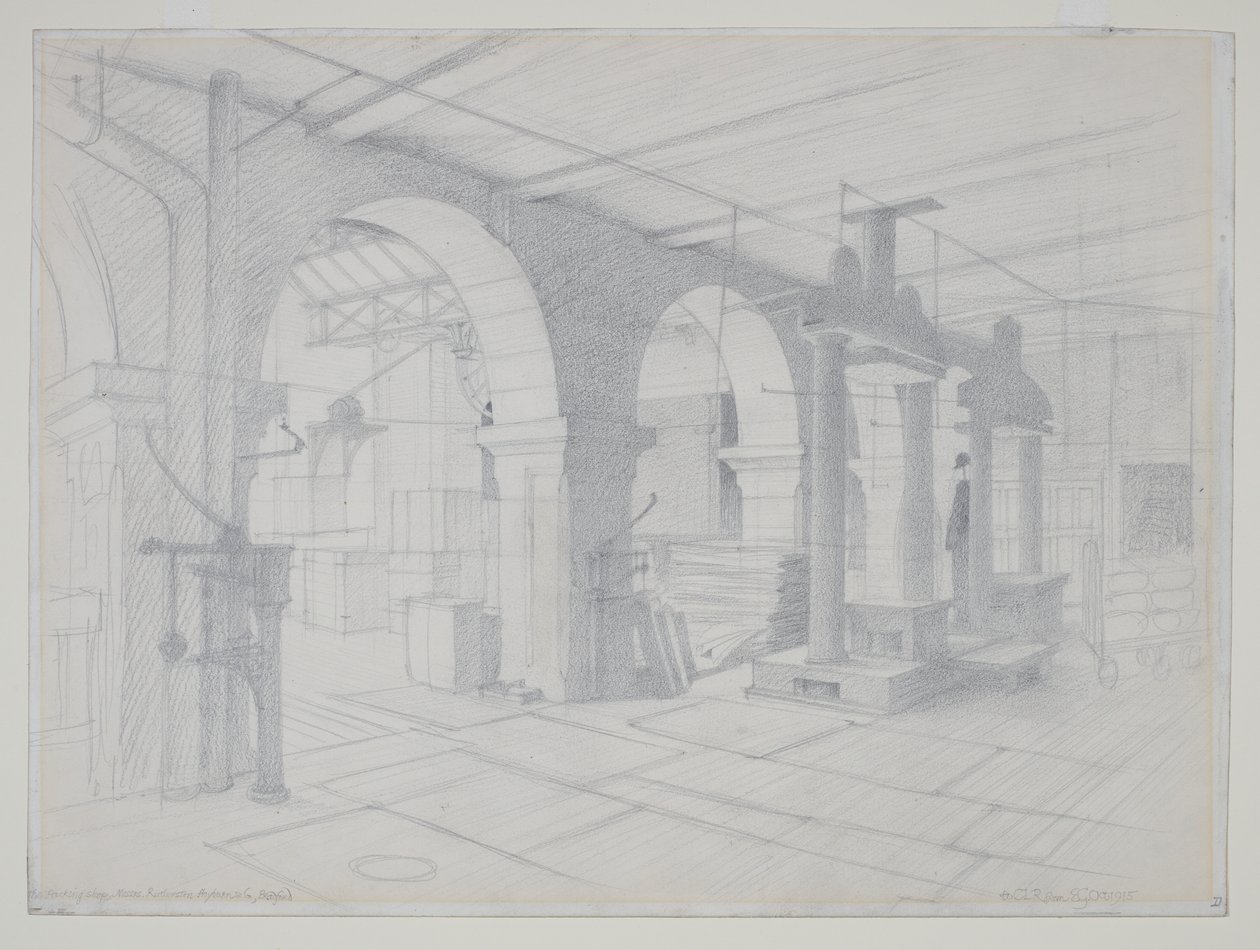 Un negozio di imballaggio, Bradford da Eric Gill