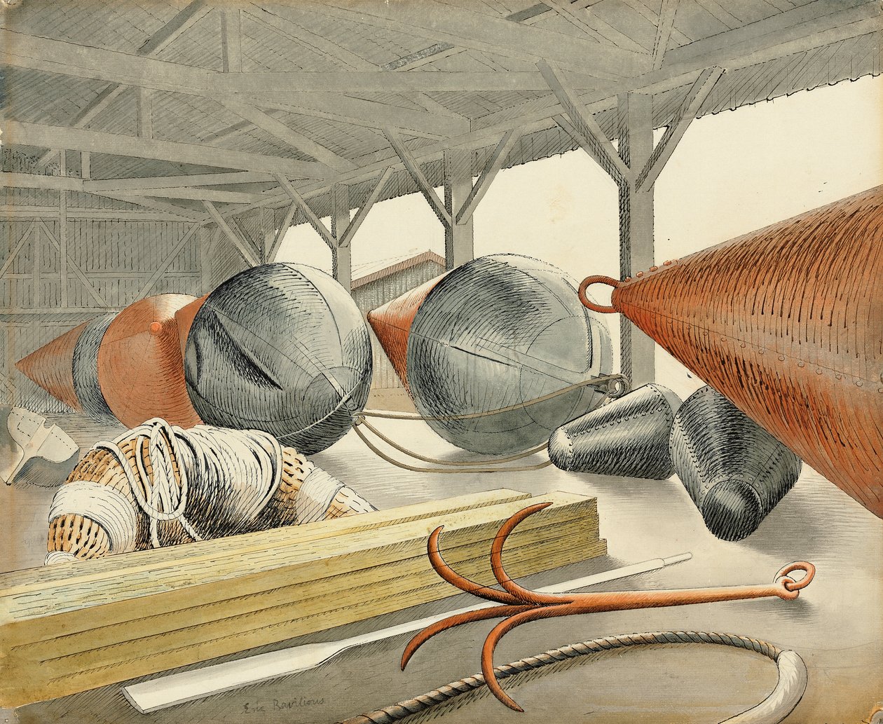 Boette e rampino, 1933 da Eric Ravilious