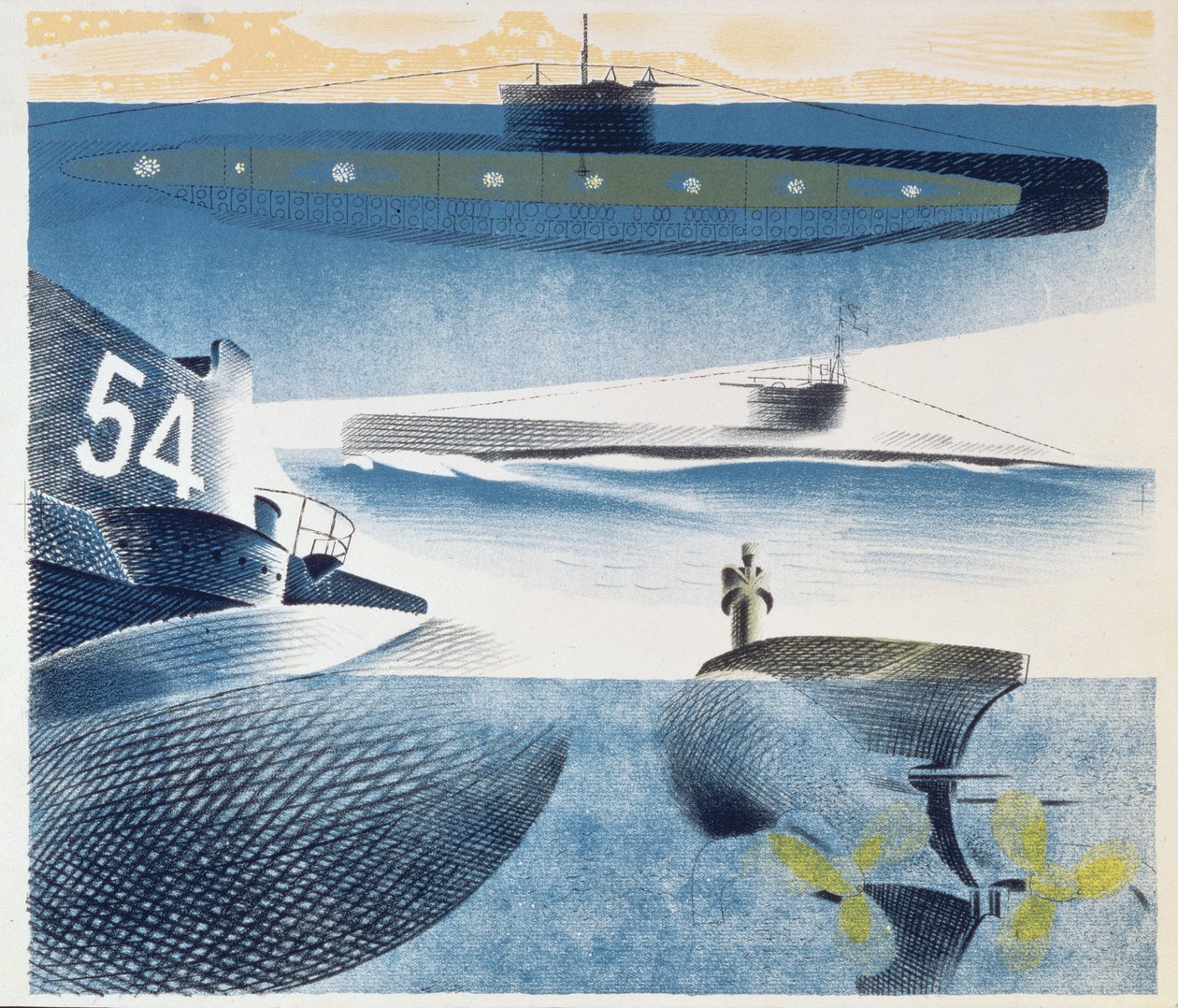 Diversi aspetti dei sottomarini, 1941 da Eric Ravilious
