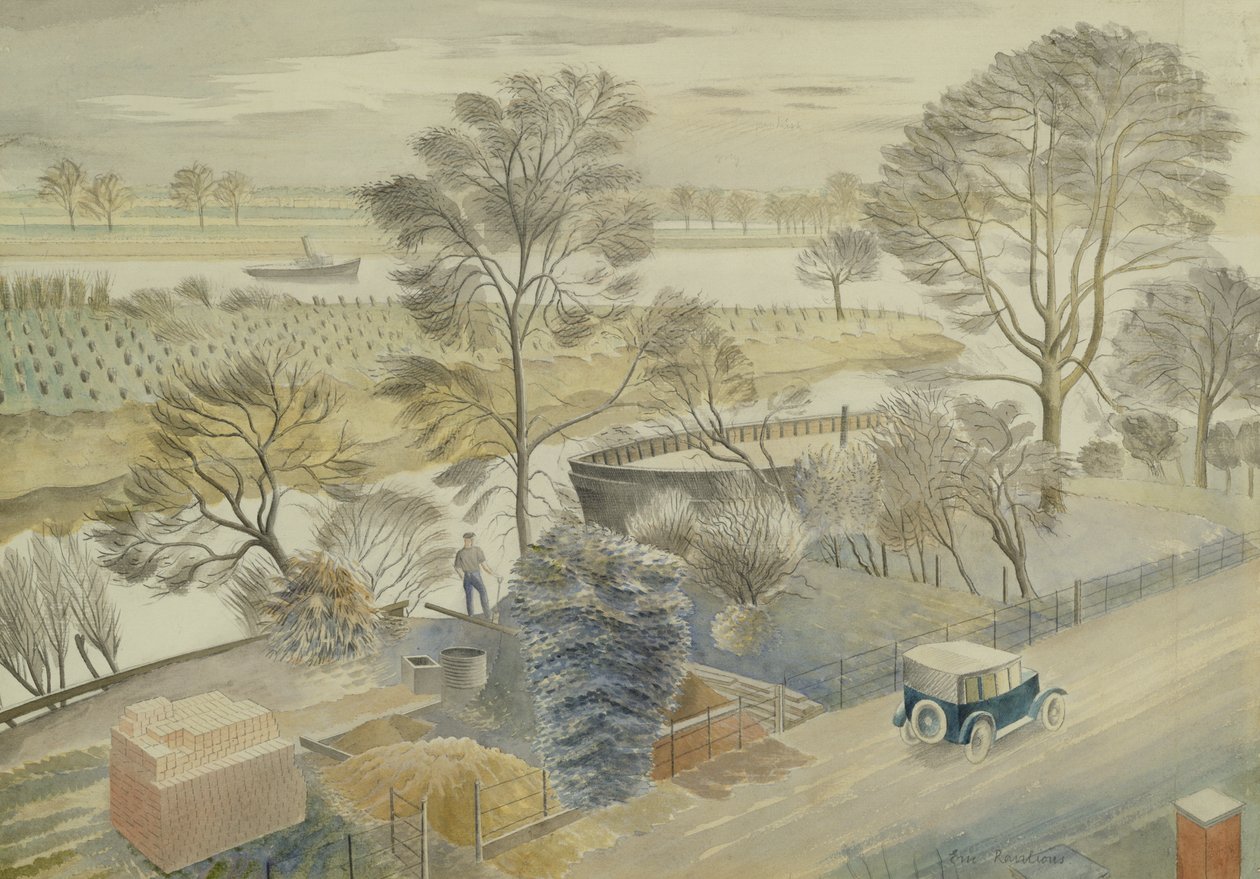Il Tamigi a Hammersmith da Eric Ravilious
