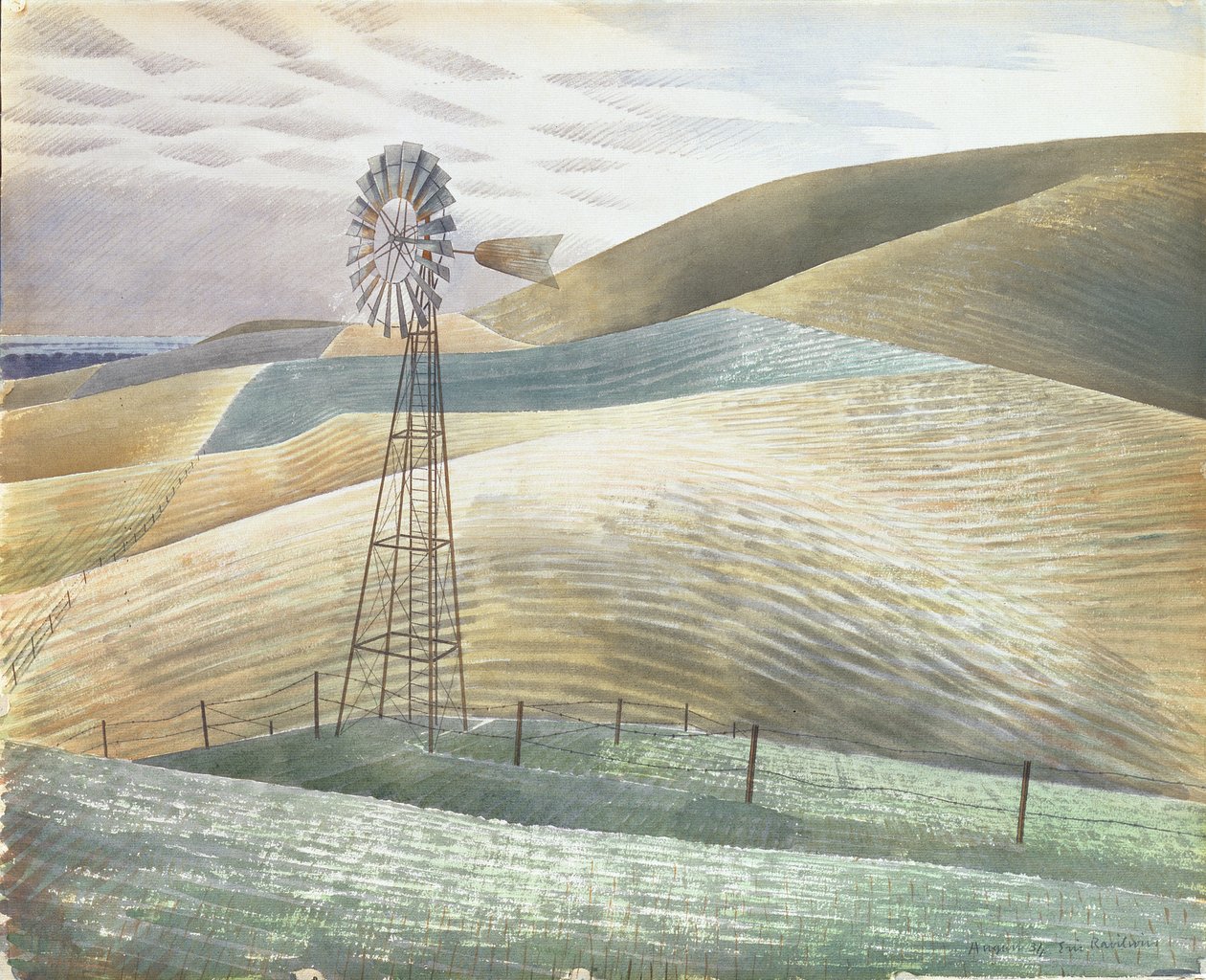 Mulino a vento, 1934 da Eric Ravilious