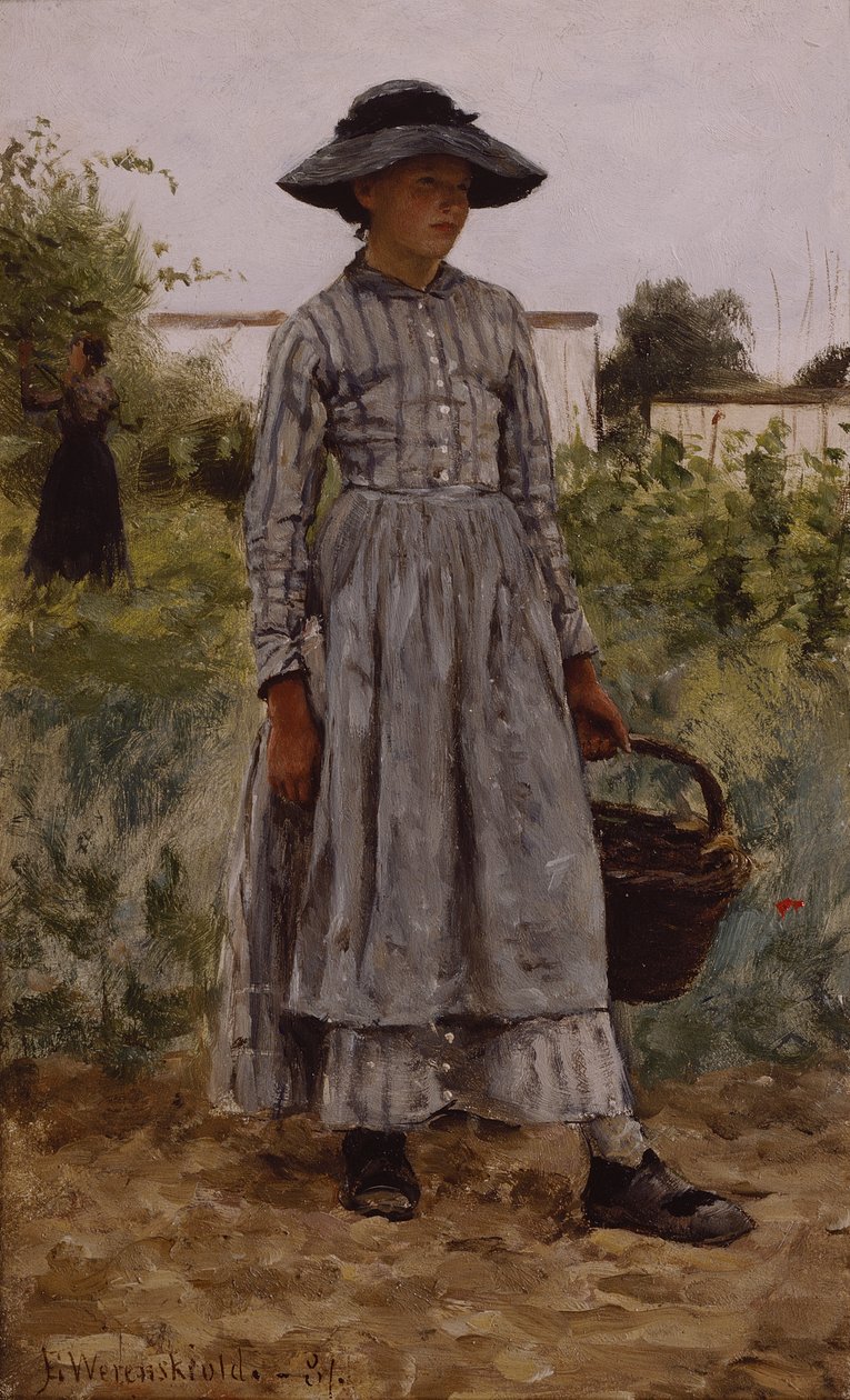 Ragazza con cestino da Erik Theodor Werenskiold