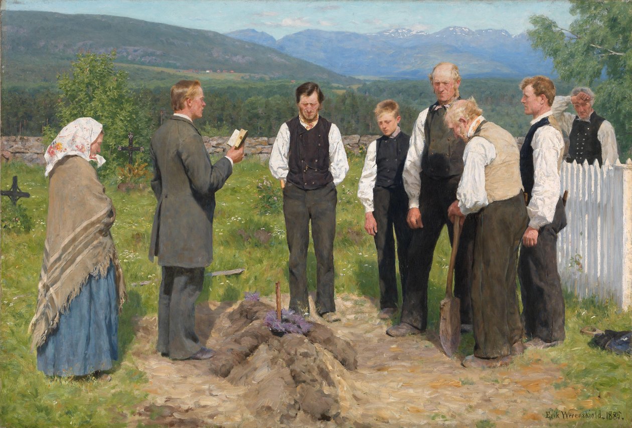 Sepoltura del contadino da Erik Theodor Werenskiold