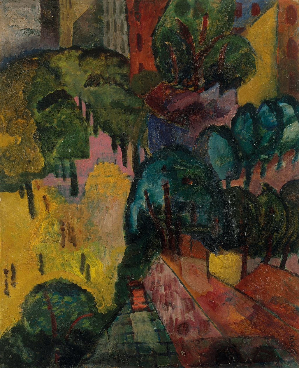 Paesaggio parigino, 1906-09 circa (olio su cartone) da Erma Bossi