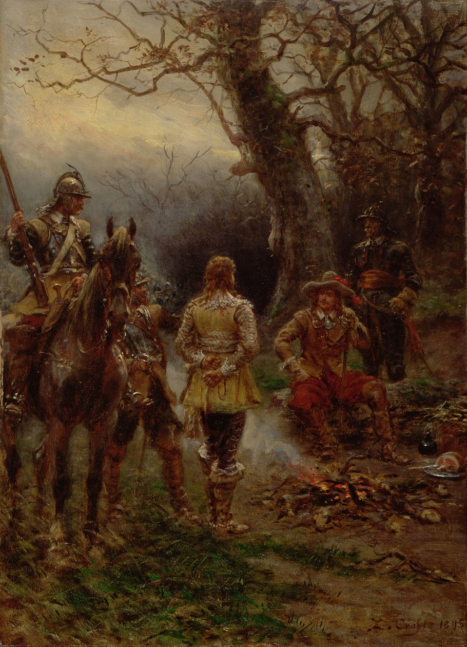 Oliver Cromwell interroga un prigioniero, 1895 da Ernest Crofts