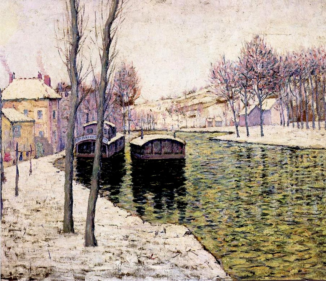 Chiatte sulla Senna, 1894 da Ernest Lawson