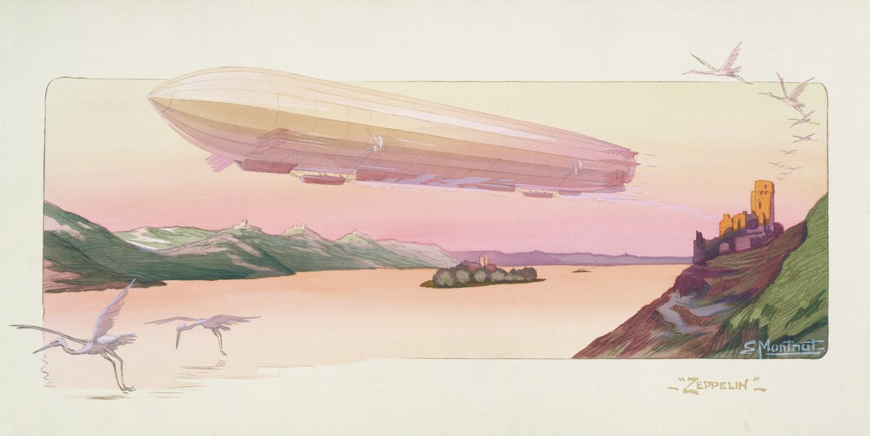 Zeppelin, pubblicato a Parigi, 1914 da Ernest Montaut