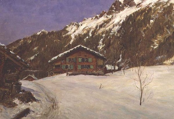 Chalet nella neve da Ernest Albert Waterlow