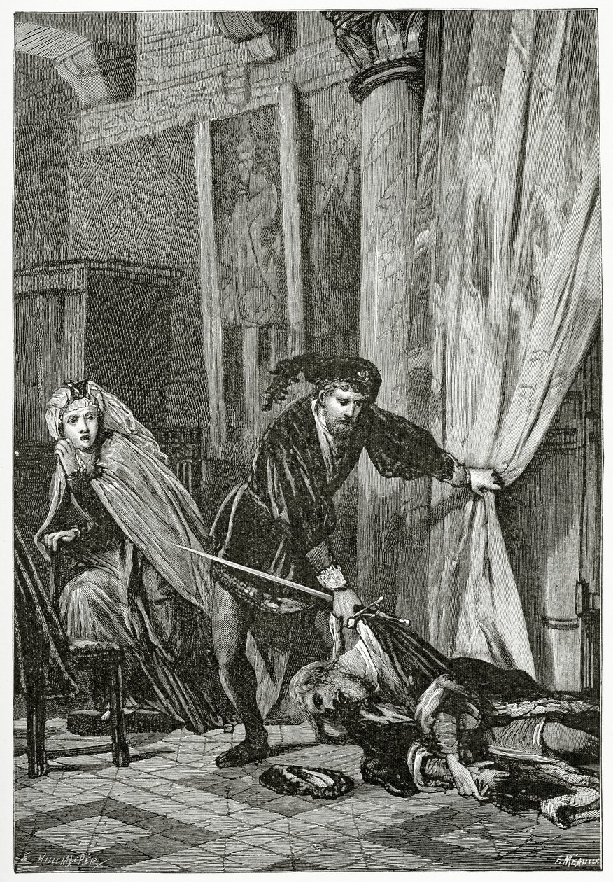 Scena da Amleto, XIX secolo da Ernest Hillemacher