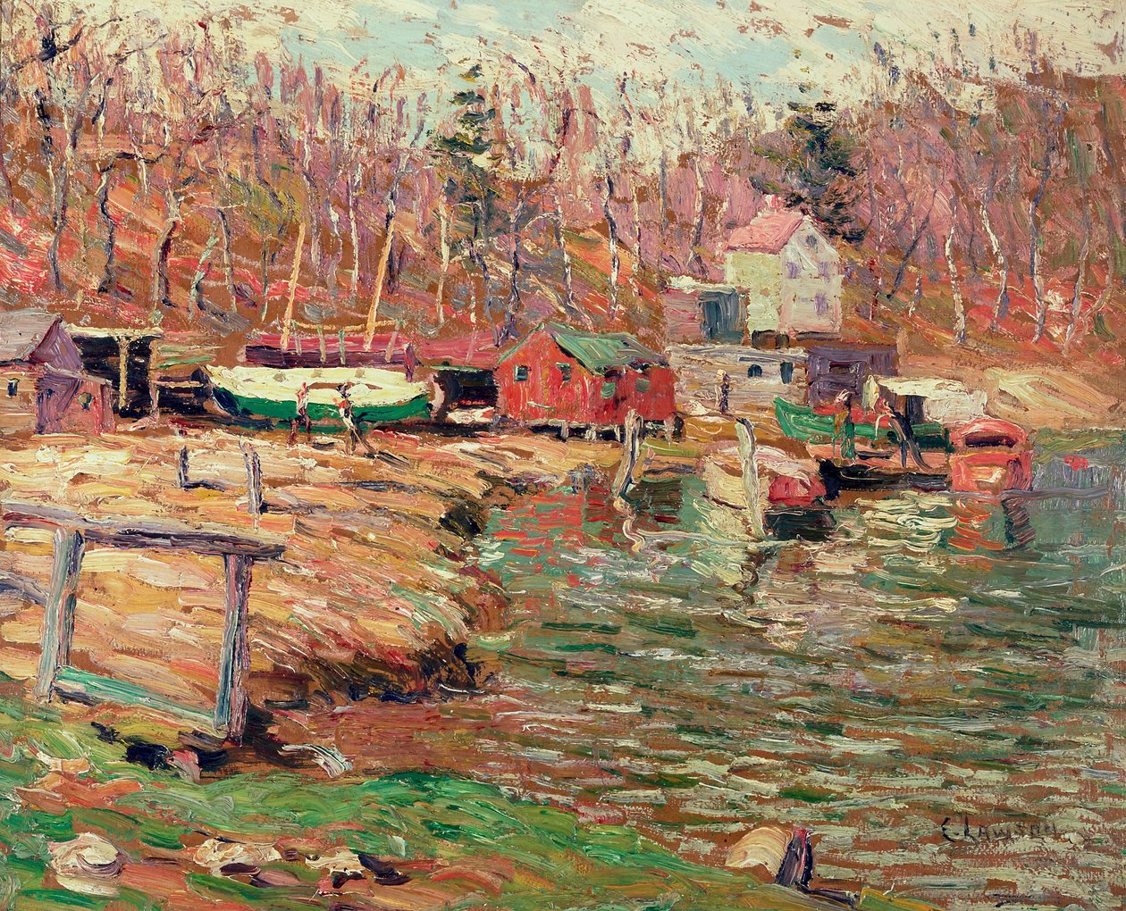 Scena del fiume Harlem da Ernest Lawson