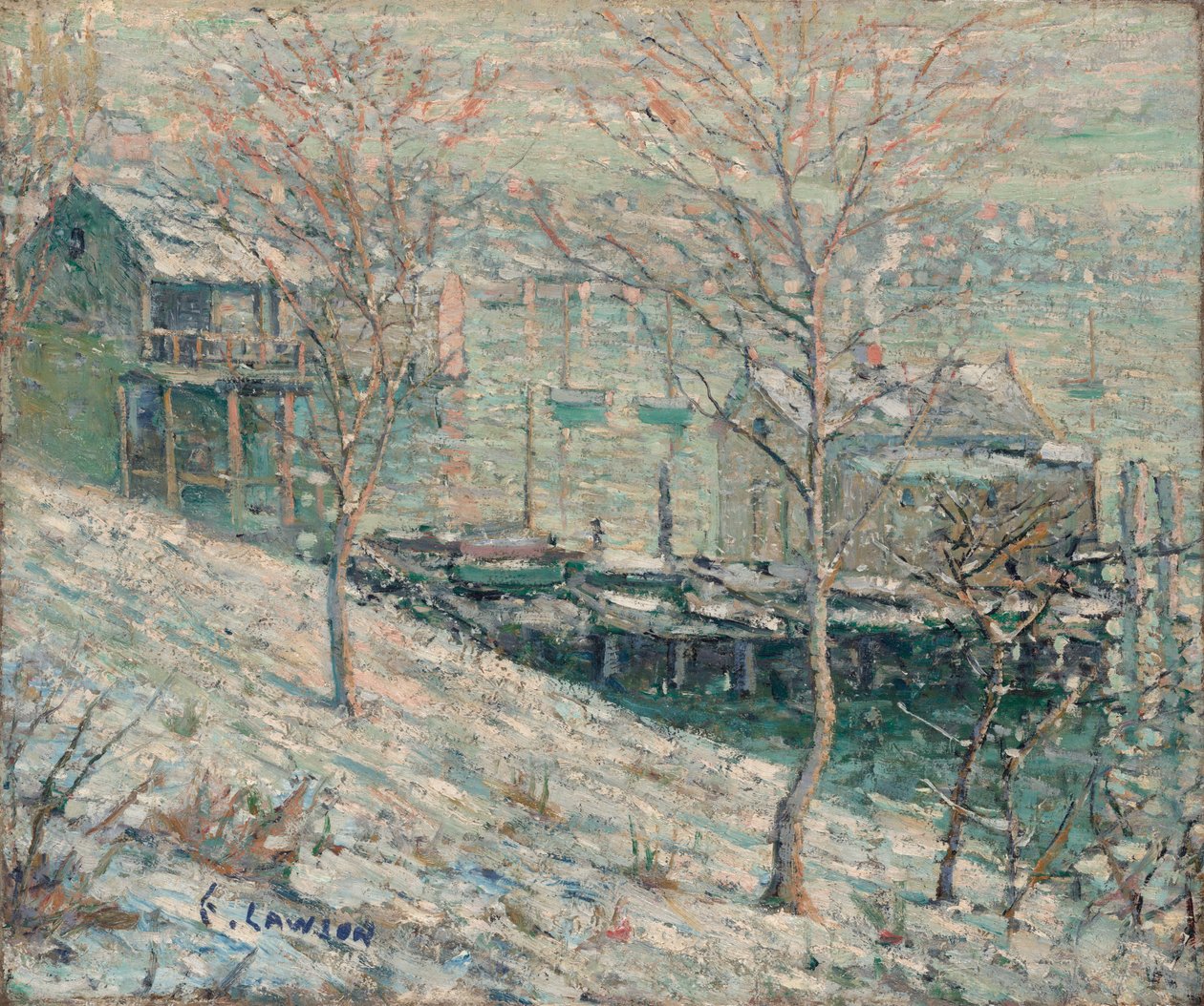 Scena invernale sul fiume Harlem da Ernest Lawson