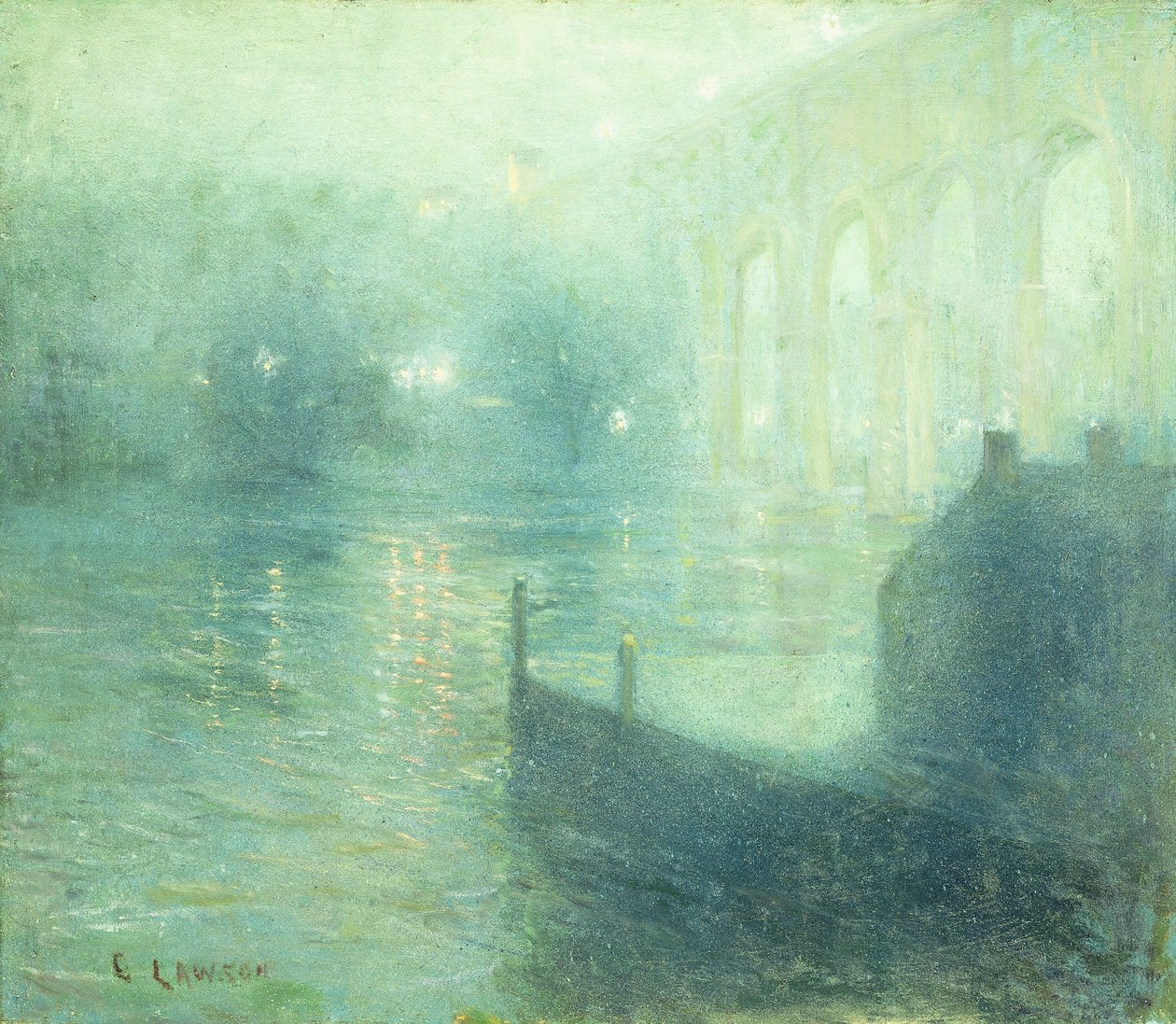 Fiume Harlem di notte da Ernest Lawson