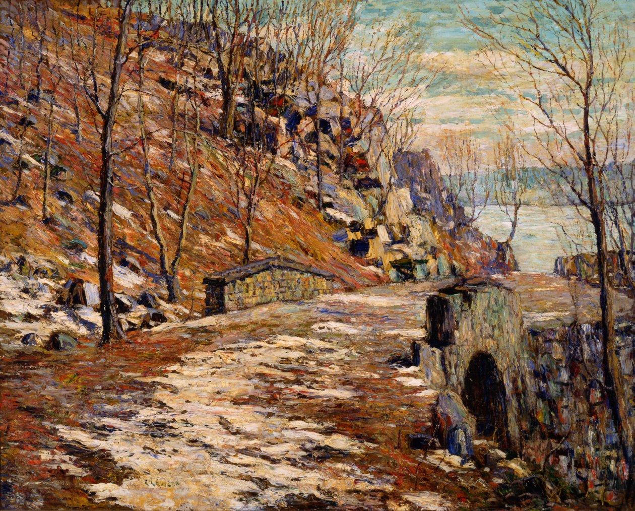Strada giù per le Palisades da Ernest Lawson