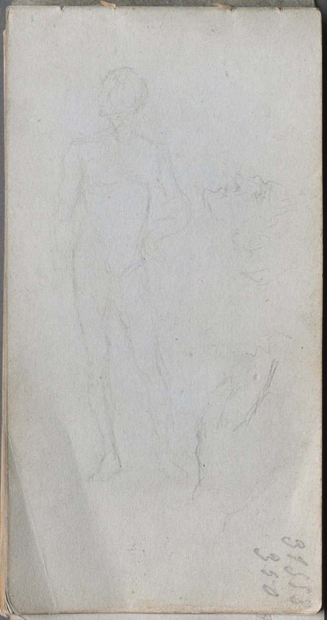Taccuino, pagina 100: Figura Nuda, Profilo da Jean Louis Ernest Meissonier