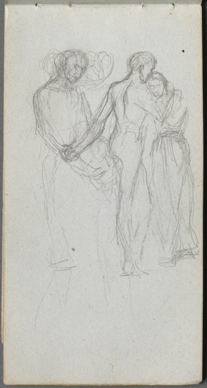 Taccuino, pagina 10: Figure che si abbracciano da Jean Louis Ernest Meissonier