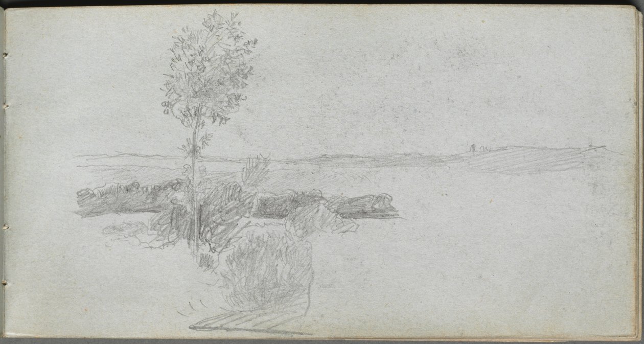 Taccuino, pagina 28: Studio di paesaggio da Jean Louis Ernest Meissonier