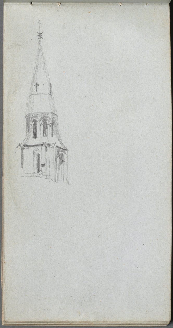 Taccuino, pagina 44: Guglia della chiesa da Jean Louis Ernest Meissonier