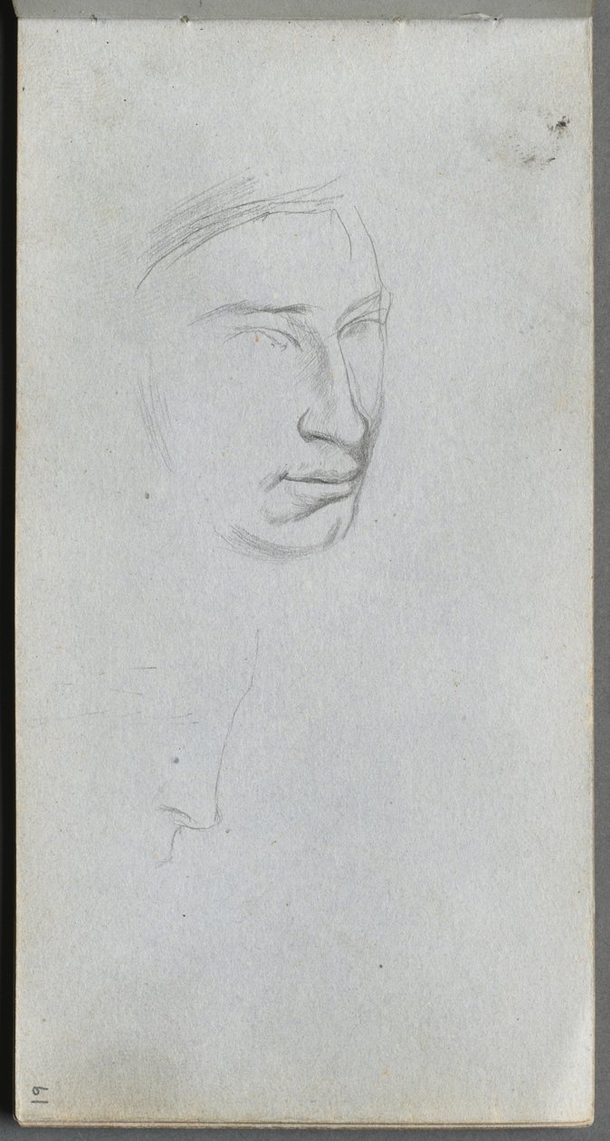 Quaderno degli schizzi, pagina 61: Volto, profilo a 3/4 da Ernest Meissonier