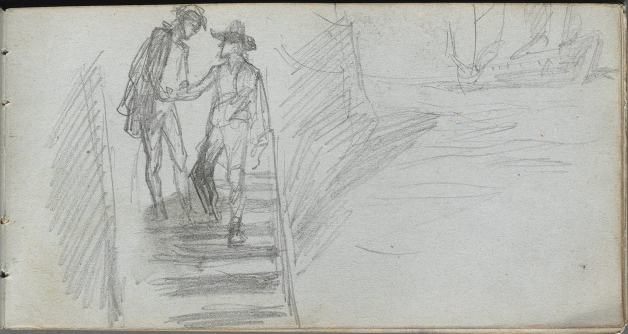 Taccuino, pagina 64: Figure su una scala da Jean Louis Ernest Meissonier